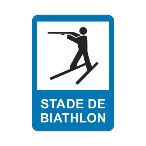 Panneau d'info rectangle Dibon 35x50cm "Stade de biathlon" REC-DIB202